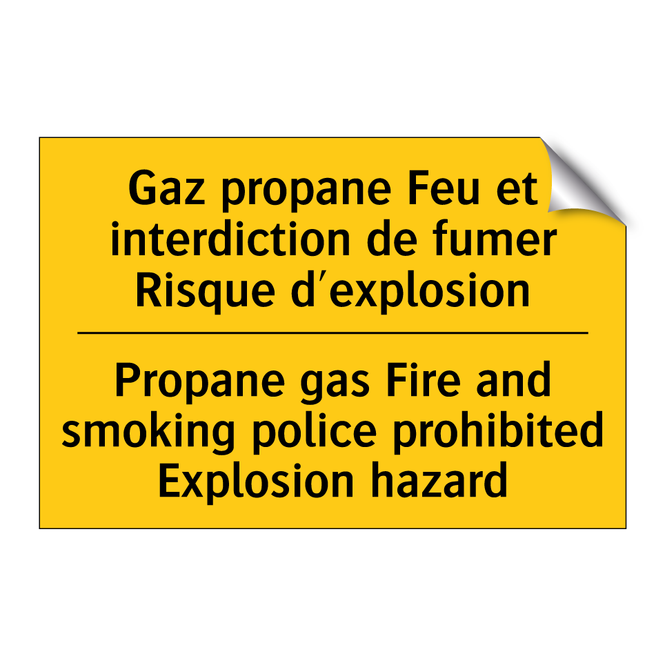 Gaz propane Feu et interdiction /.../ - Propane gas Fire and smoking police /.../