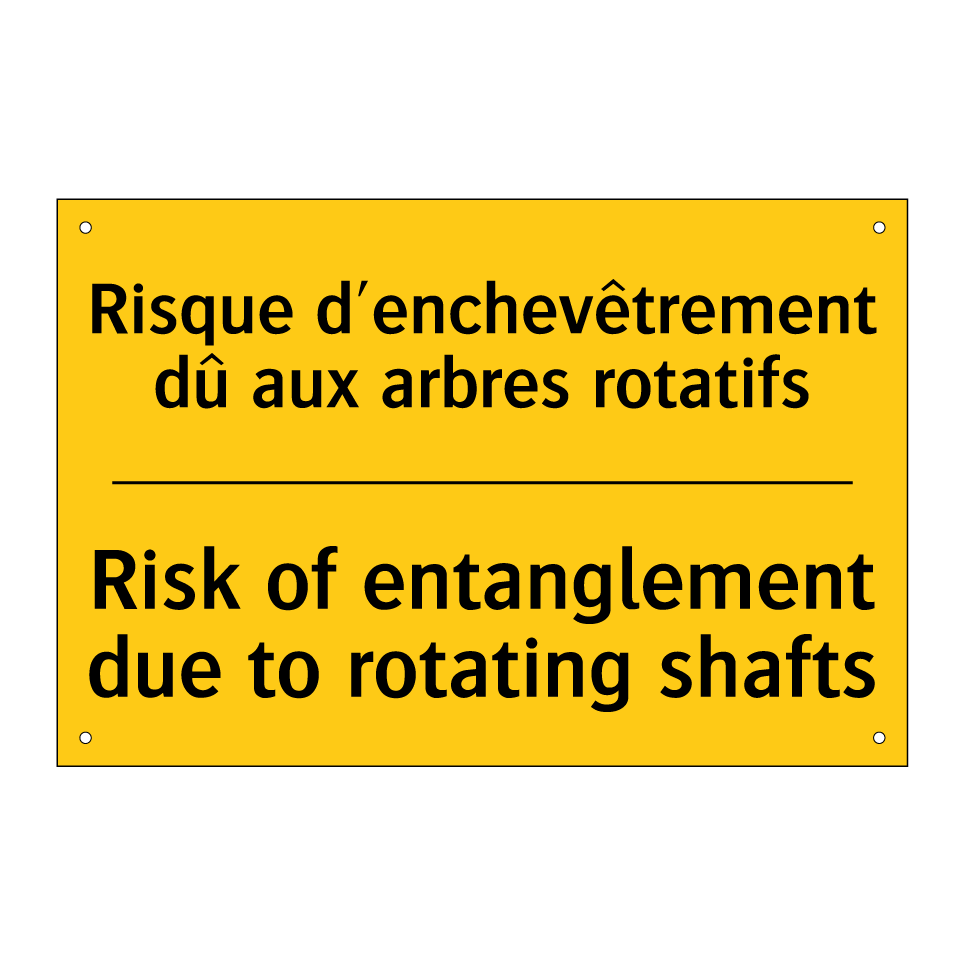 Risque d'enchevêtrement dû aux /.../ - Risk of entanglement due to rotating /.../