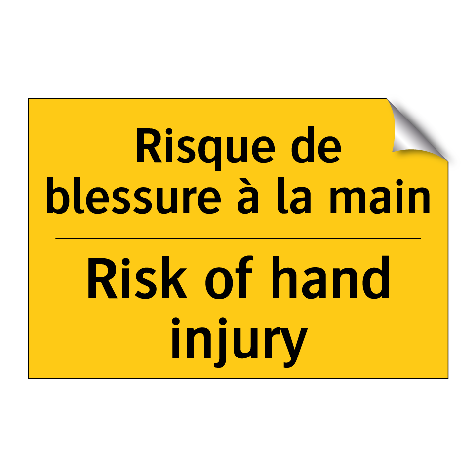 Risque de blessure à la main - Risk of hand injury