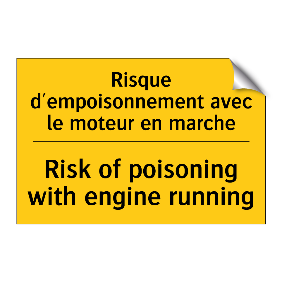 Risque d'empoisonnement avec le /.../ - Risk of poisoning with engine /.../
