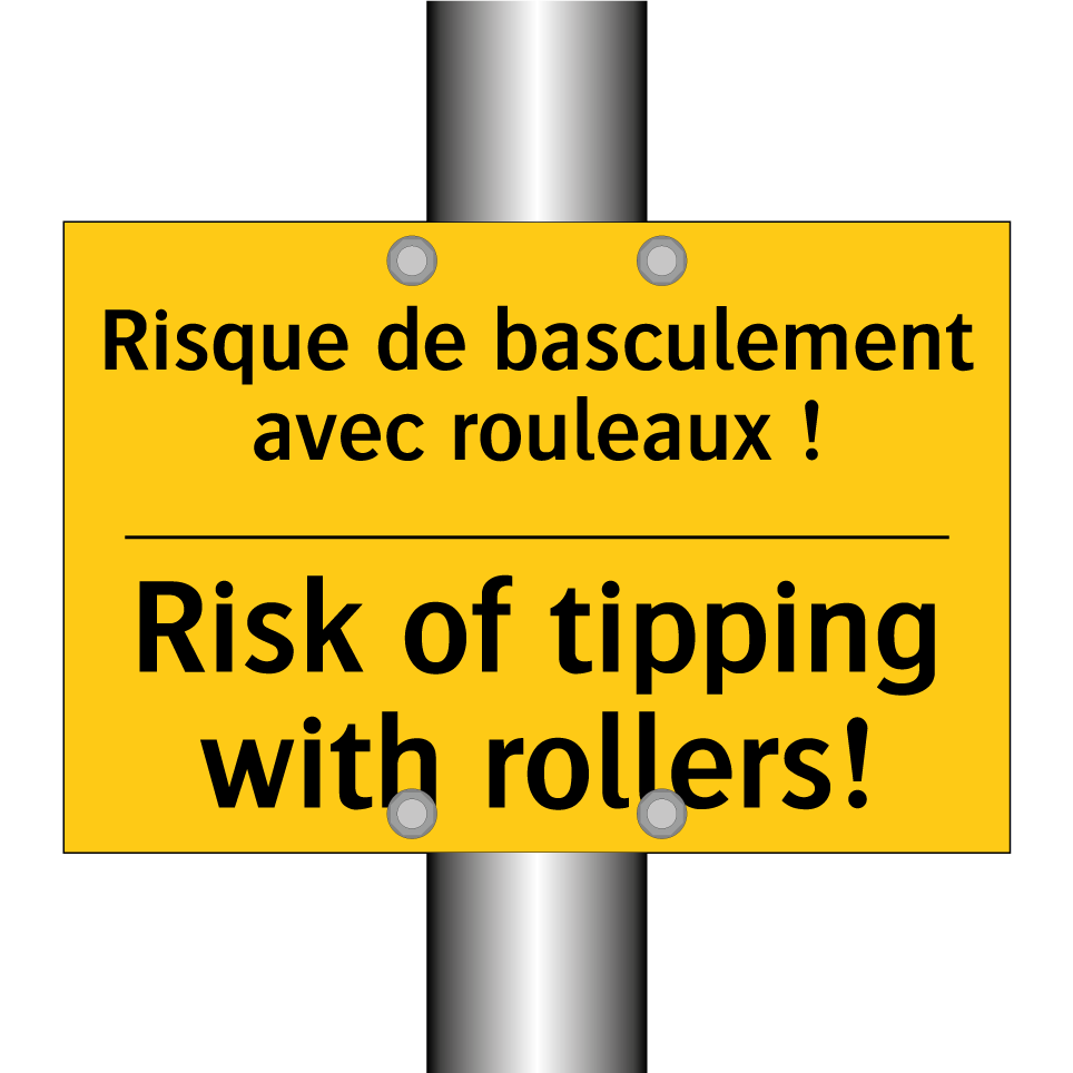 Risque de basculement avec rouleaux /.../ - Risk of tipping with rollers!