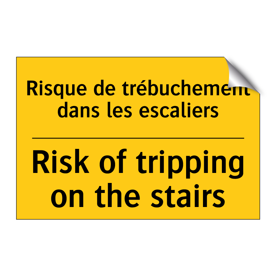 Risque de trébuchement dans les /.../ - Risk of tripping on the stairs