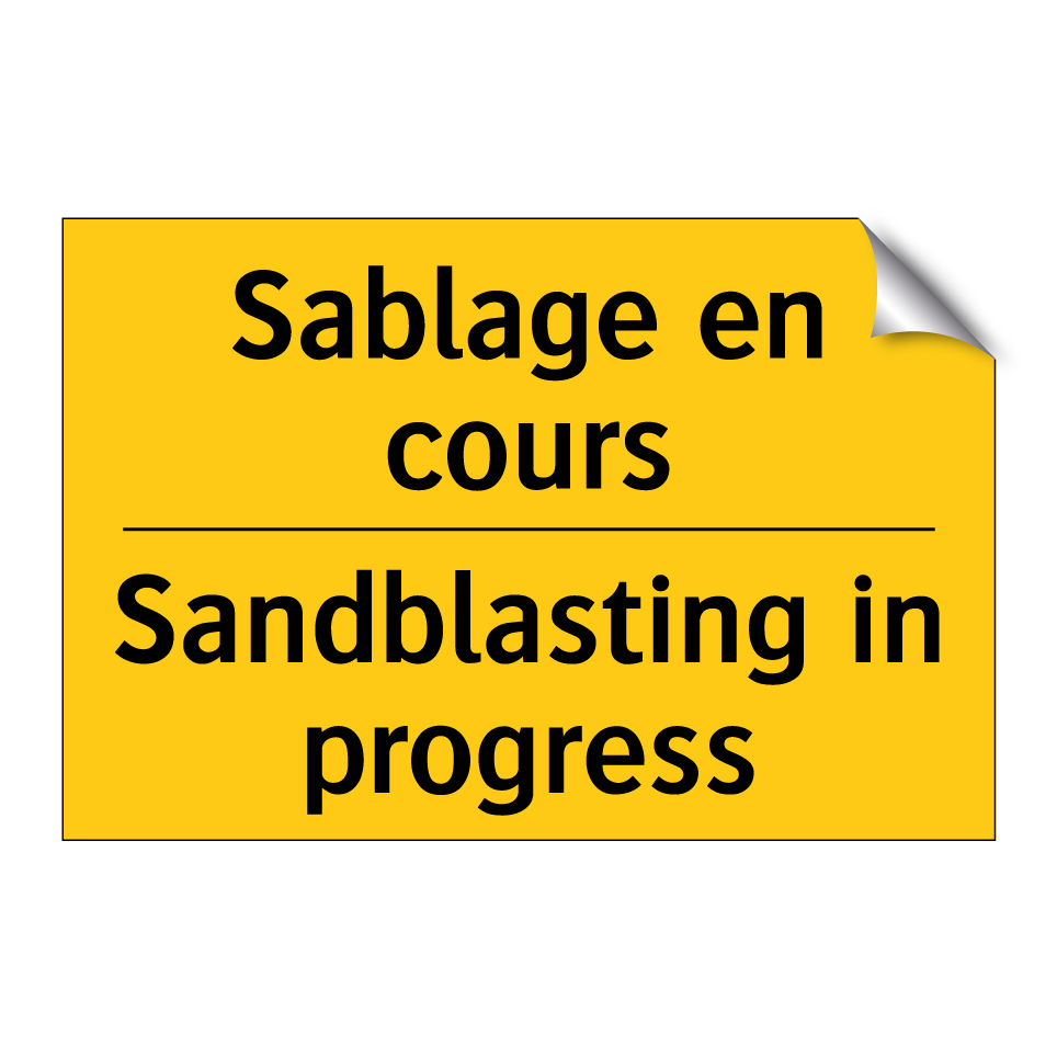 Sablage en cours - Sandblasting in progress