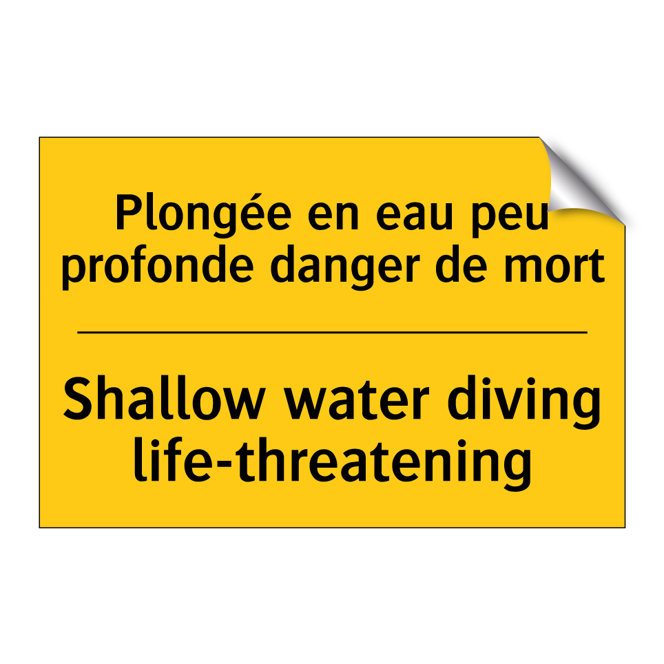 Plongée en eau peu profonde danger /.../ - Shallow water diving life-threatening /.../