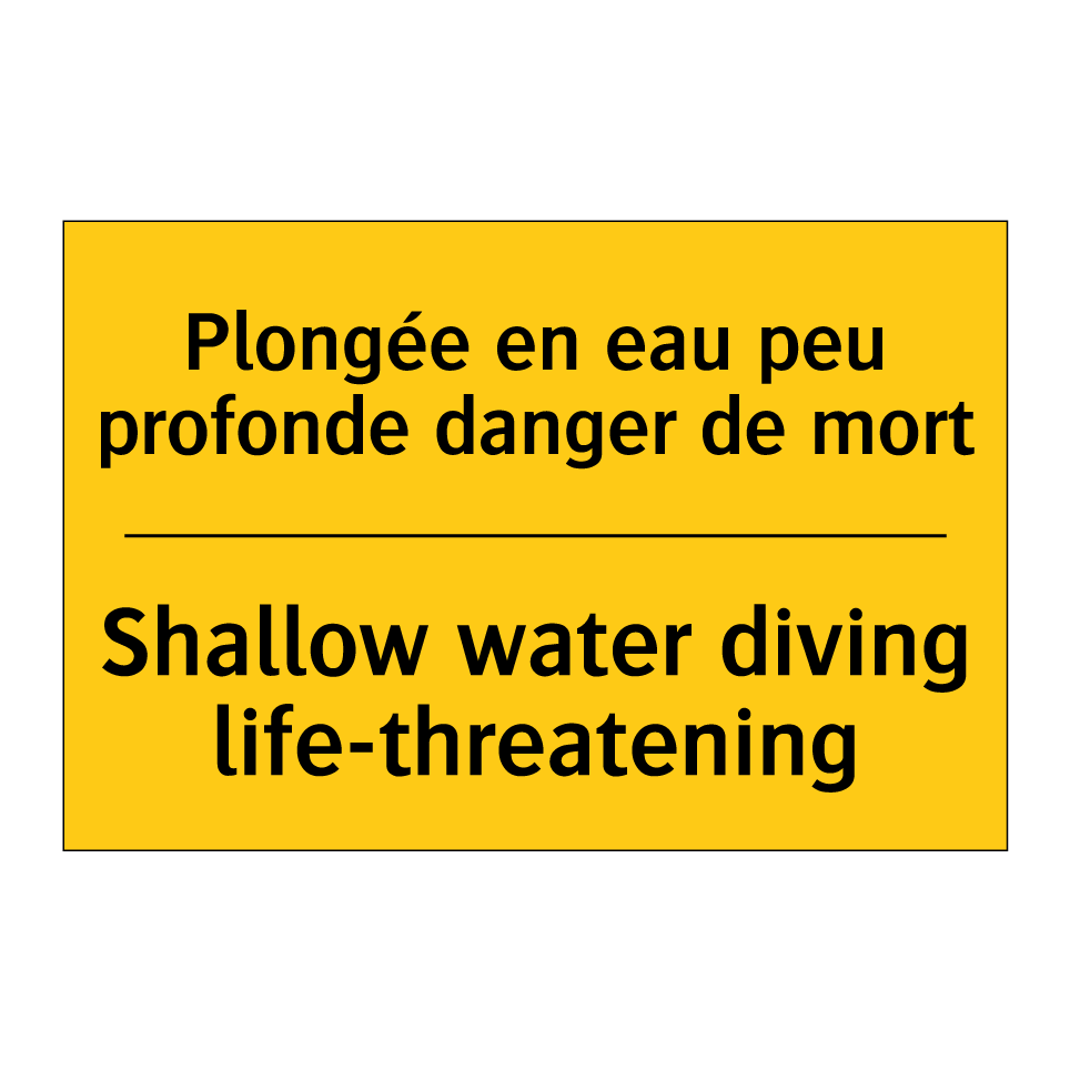 Plongée en eau peu profonde danger /.../ - Shallow water diving life-threatening /.../