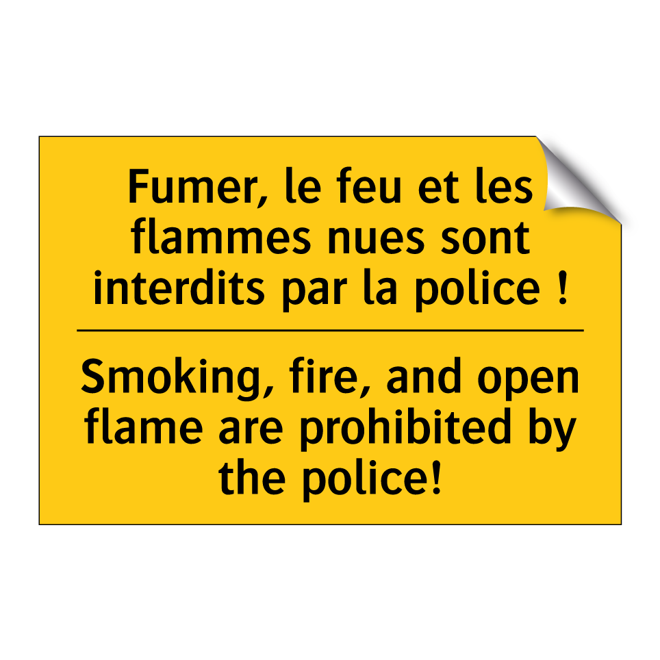 Fumer, le feu et les flammes nues /.../ - Smoking, fire, and open flame /.../