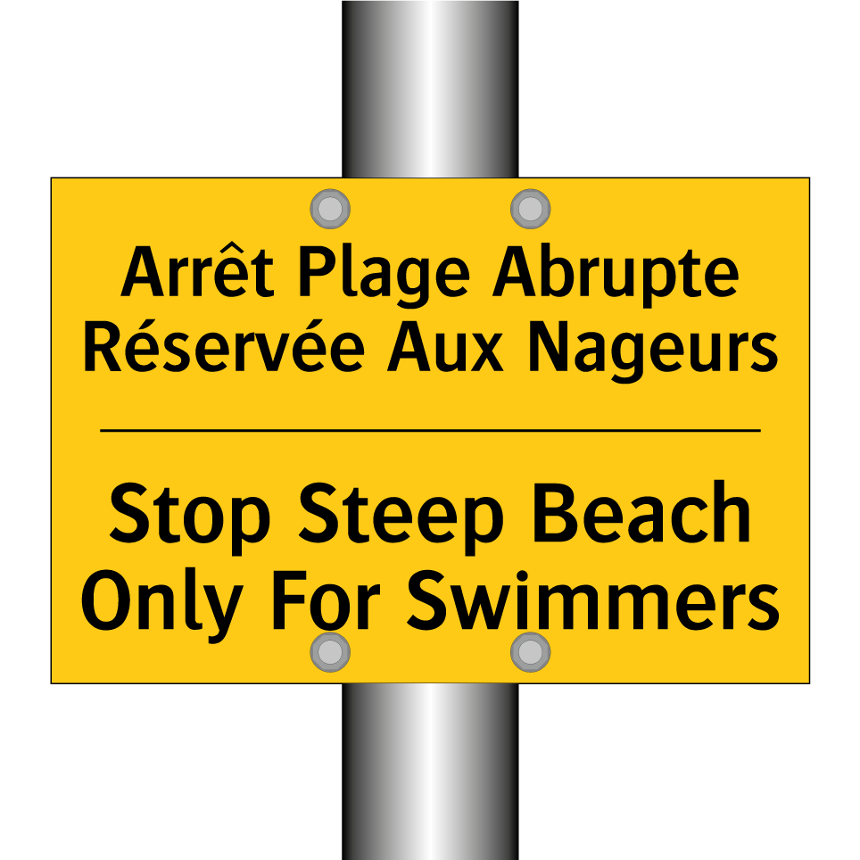 Arrêt Plage Abrupte Réservée Aux /.../ - Stop Steep Beach Only For Swimmers /.../