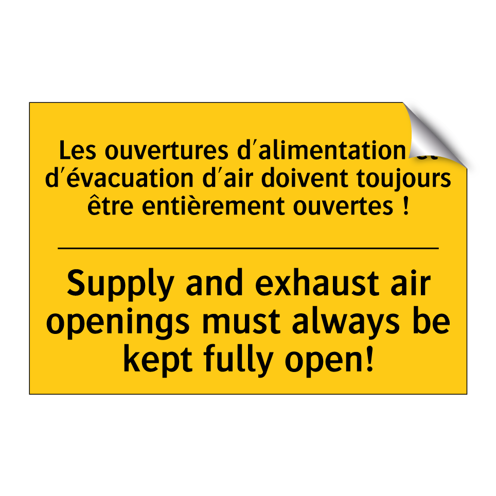 Les ouvertures d'alimentation /.../ - Supply and exhaust air openings /.../