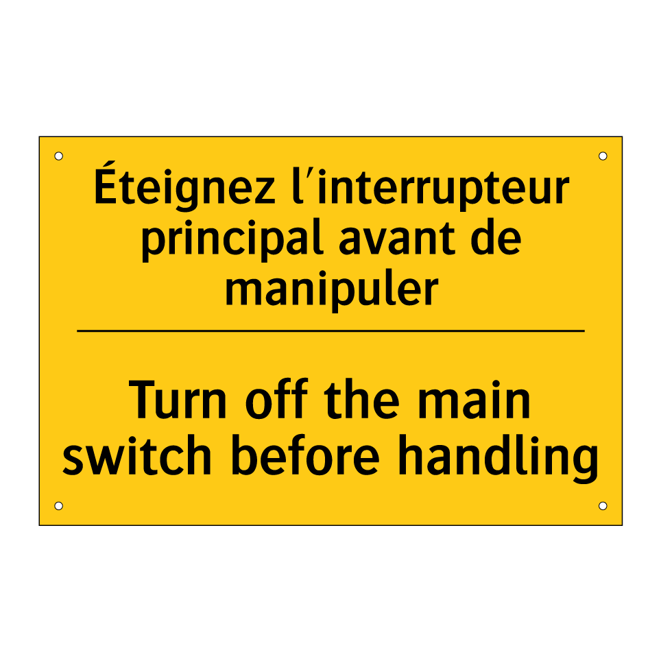 Éteignez l'interrupteur principal /.../ - Turn off the main switch before /.../