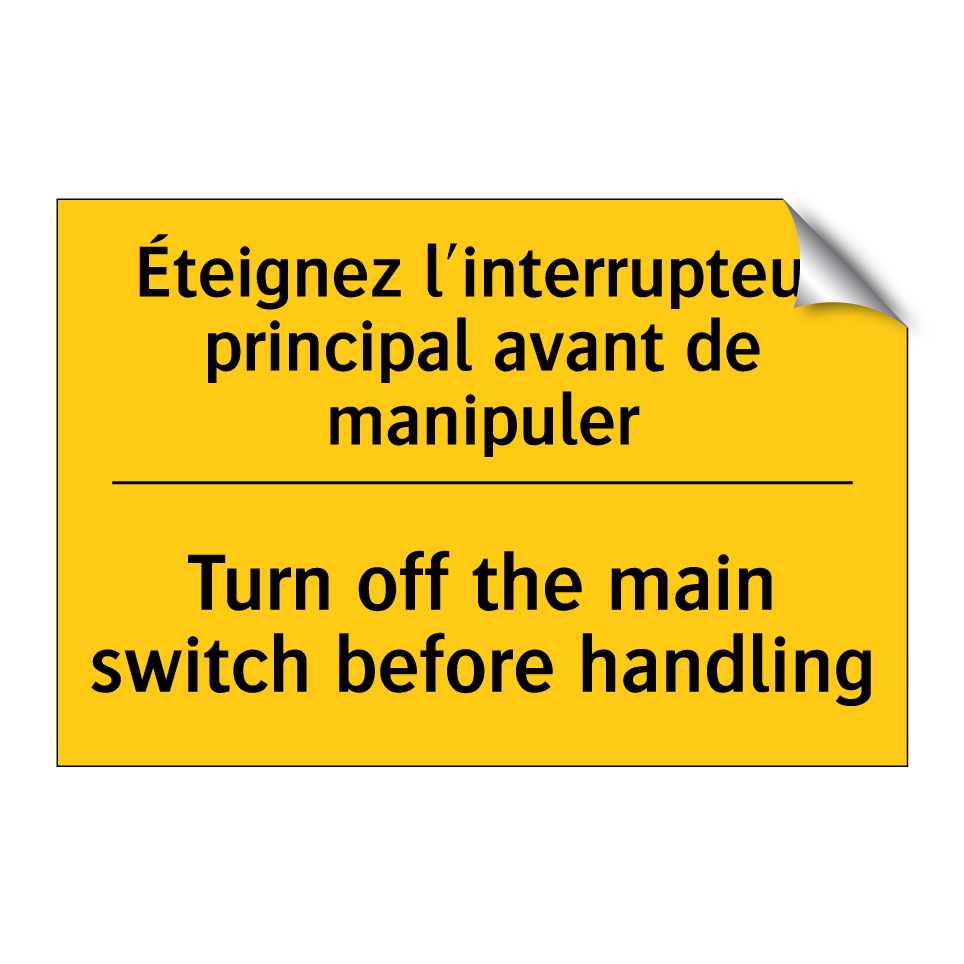 Éteignez l'interrupteur principal /.../ - Turn off the main switch before /.../