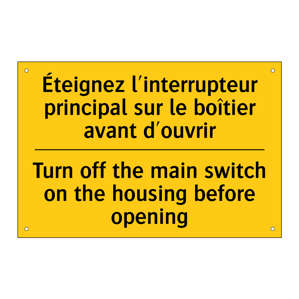 Éteignez l'interrupteur principal /.../ - Turn off the main switch on the /.../