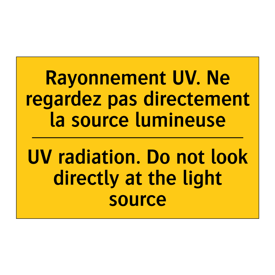 Rayonnement UV. Ne regardez pas /.../ - UV radiation. Do not look directly /.../