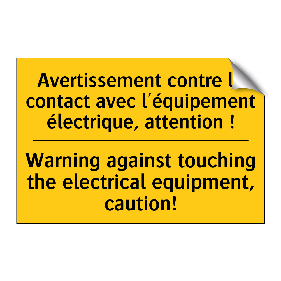 Avertissement contre le contact /.../ - Warning against touching the electrical /.../
