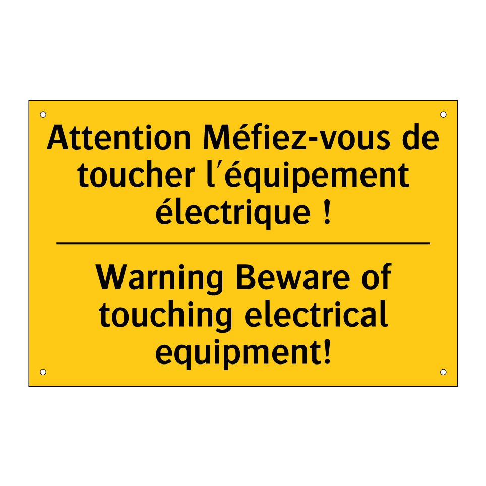 Attention Méfiez-vous de toucher /.../ - Warning Beware of touching electrical /.../