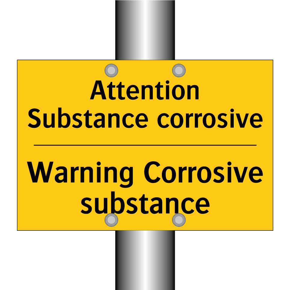 Attention Substance corrosive - Warning Corrosive substance