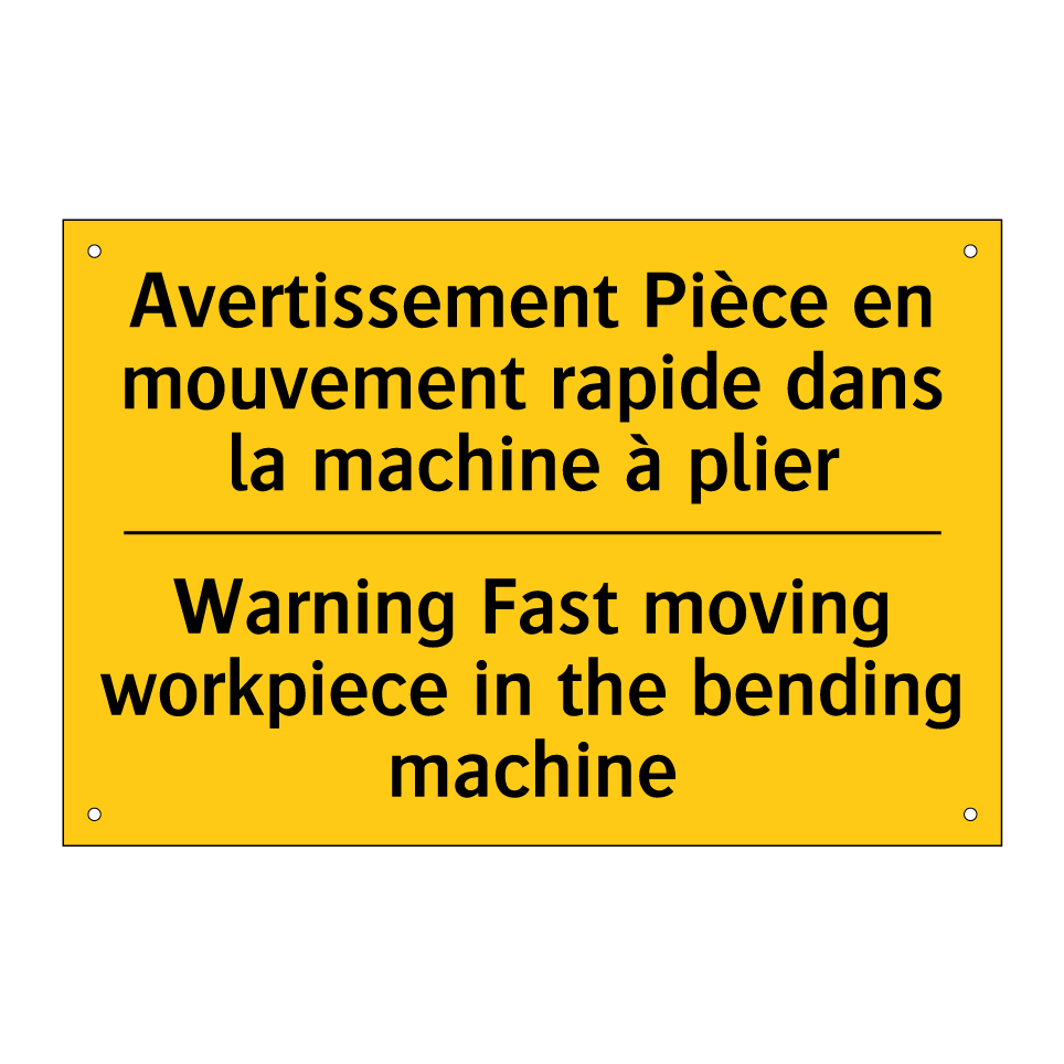 Avertissement Pièce en mouvement /.../ - Warning Fast moving workpiece /.../