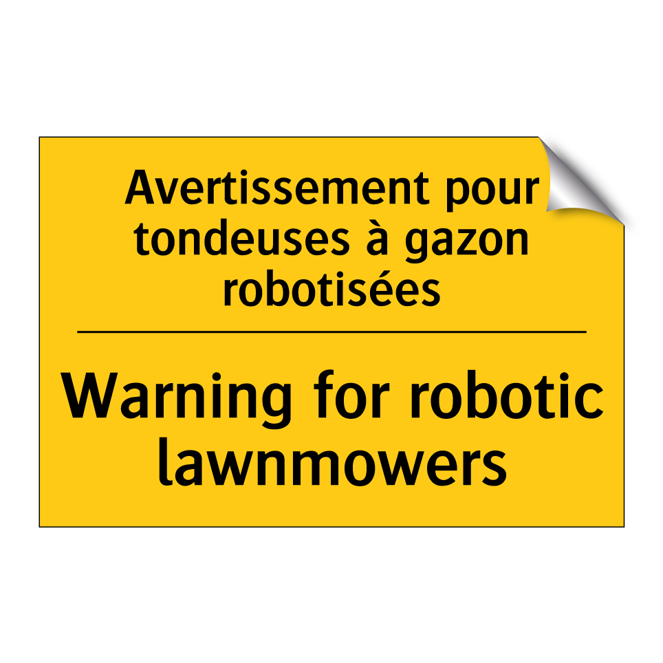 Avertissement pour tondeuses à /.../ - Warning for robotic lawnmowers