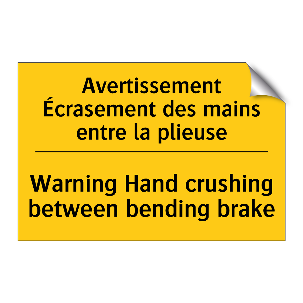 Avertissement Écrasement des mains /.../ - Warning Hand crushing between /.../
