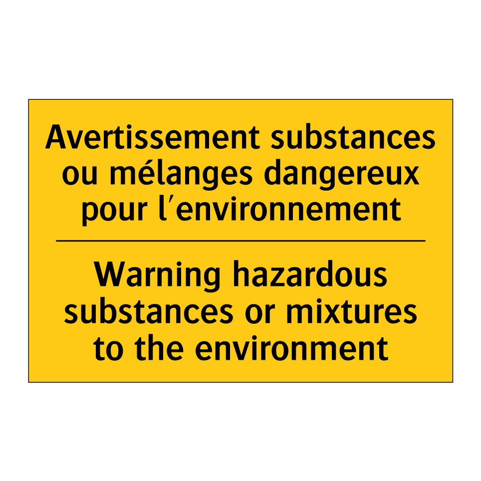 Avertissement substances ou mélanges /.../ - Warning hazardous substances or /.../