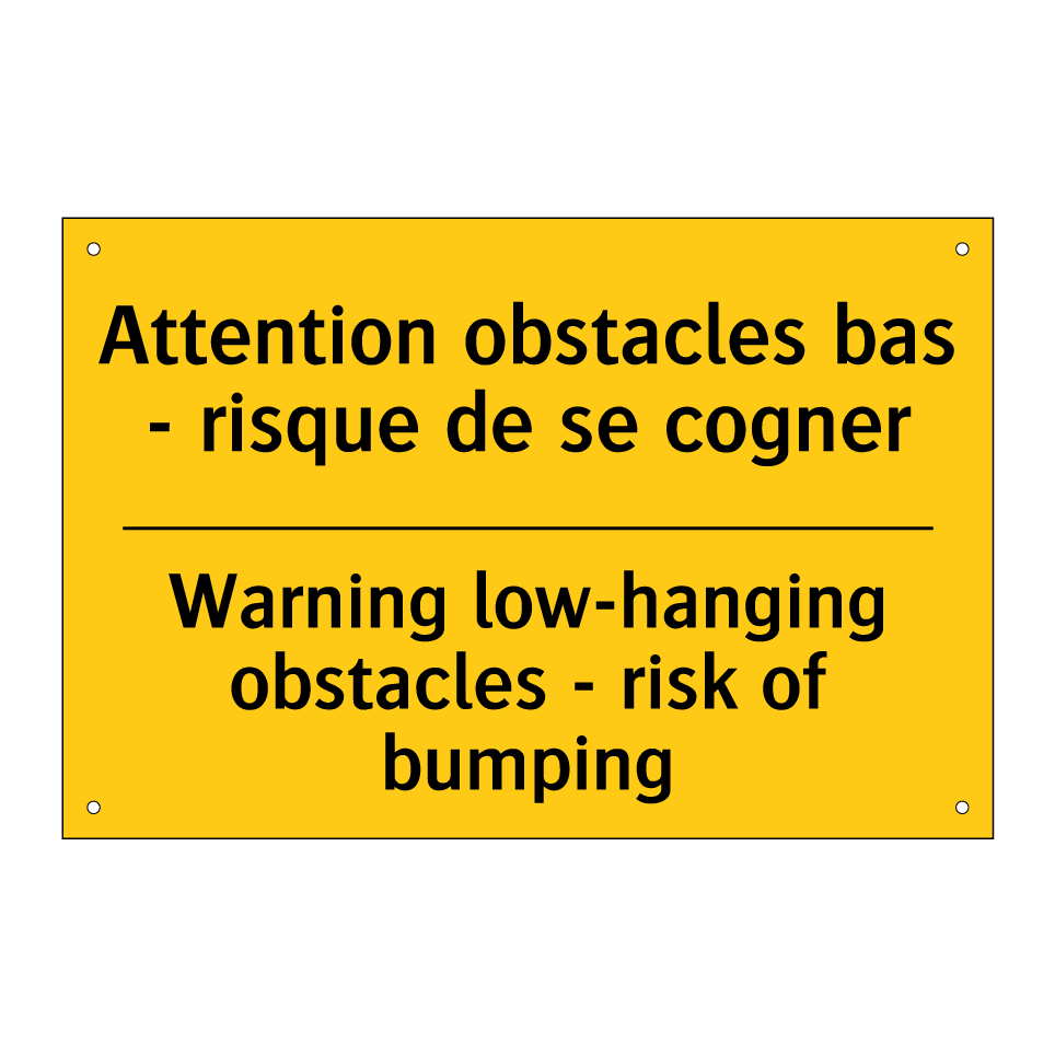 Attention obstacles bas - risque /.../ - Warning low-hanging obstacles /.../