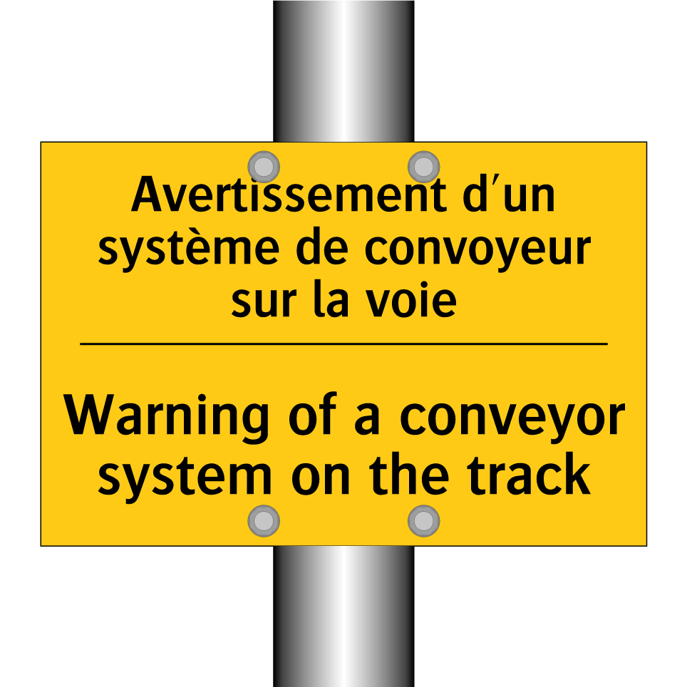 Avertissement d'un système de /.../ - Warning of a conveyor system on /.../