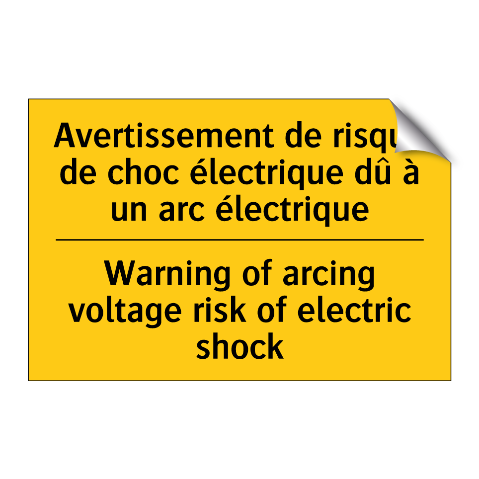 Avertissement de risque de choc /.../ - Warning of arcing voltage risk /.../