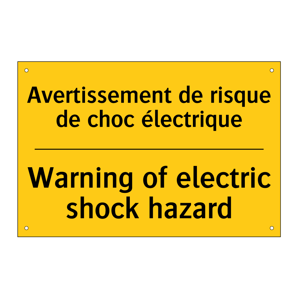 Avertissement de risque de choc /.../ - Warning of electric shock hazard /.../