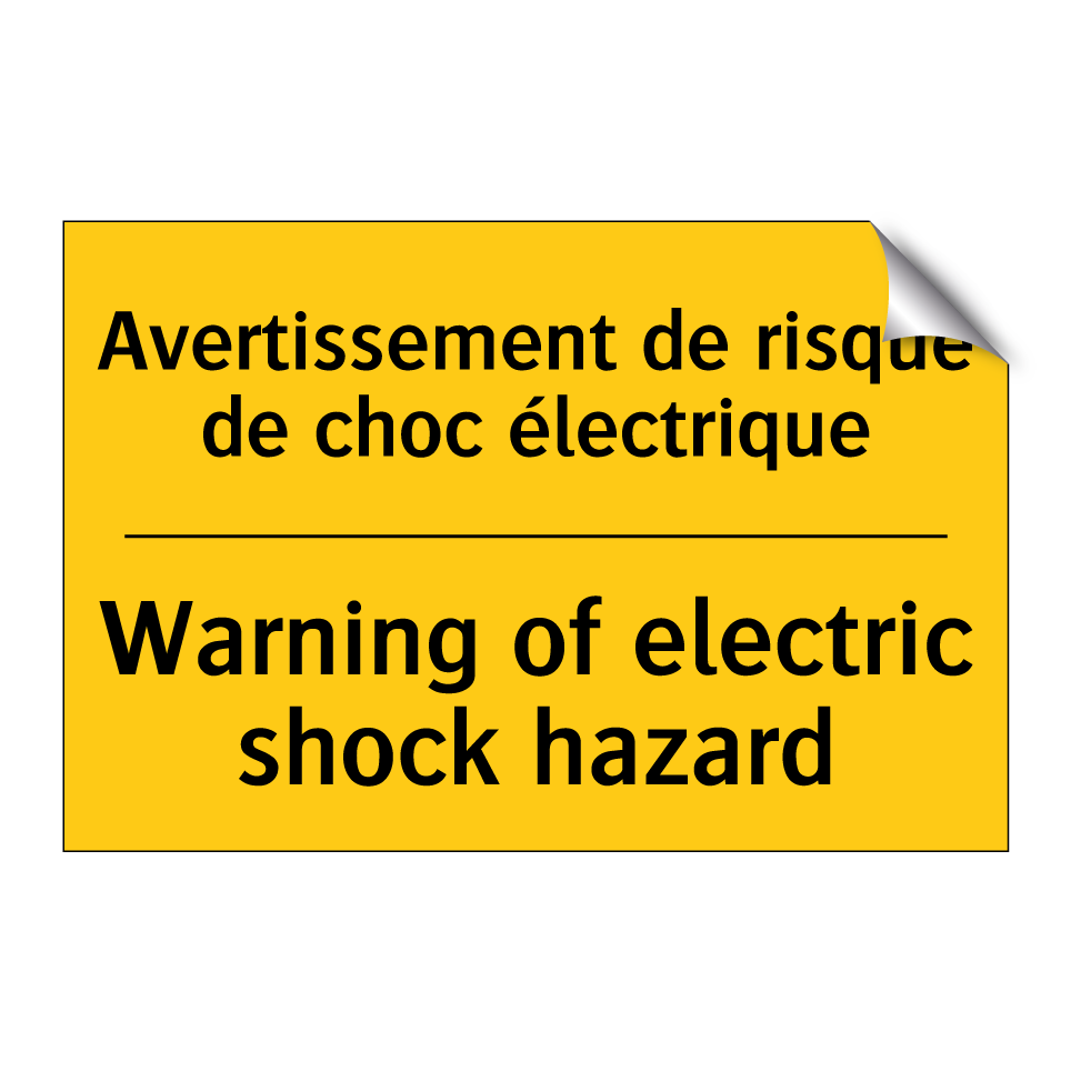 Avertissement de risque de choc /.../ - Warning of electric shock hazard /.../