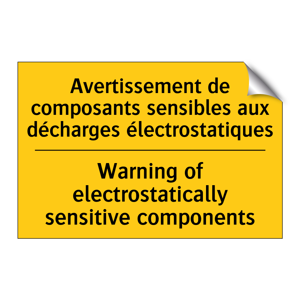 Avertissement de composants sensibles /.../ - Warning of electrostatically sensitive /.../