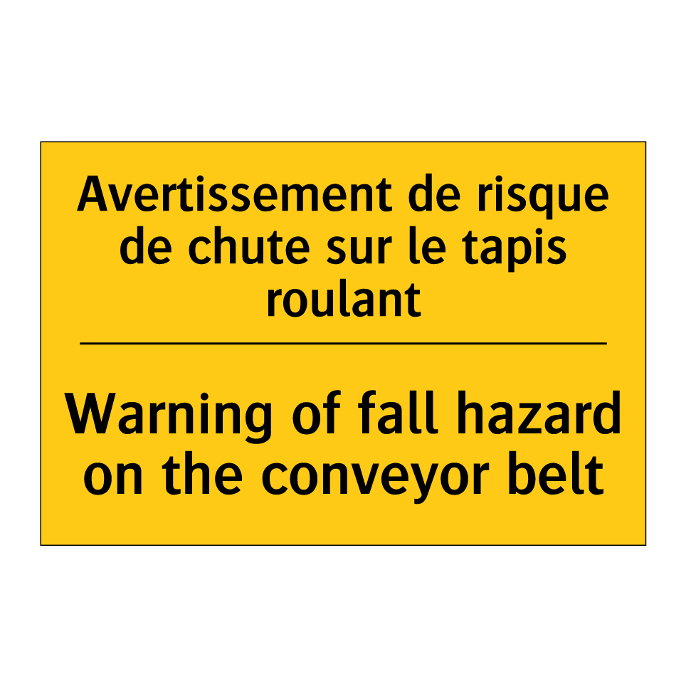 Avertissement de risque de chute /.../ - Warning of fall hazard on the /.../