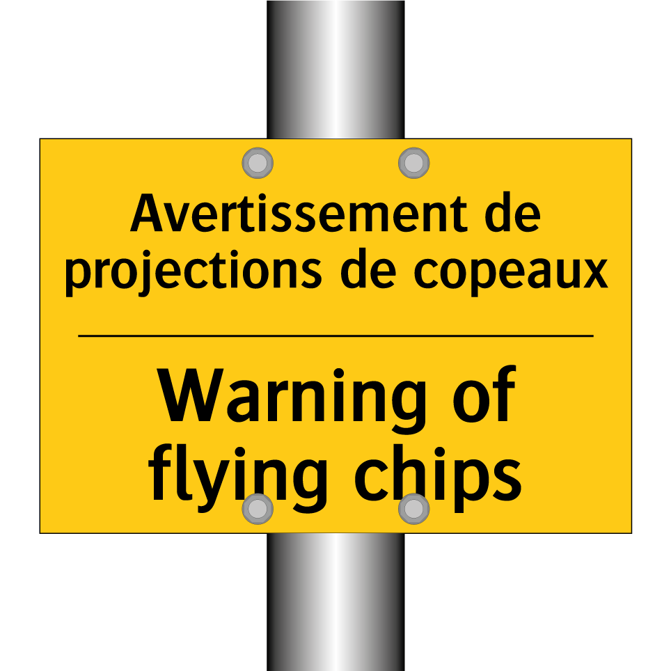 Avertissement de projections de /.../ - Warning of flying chips