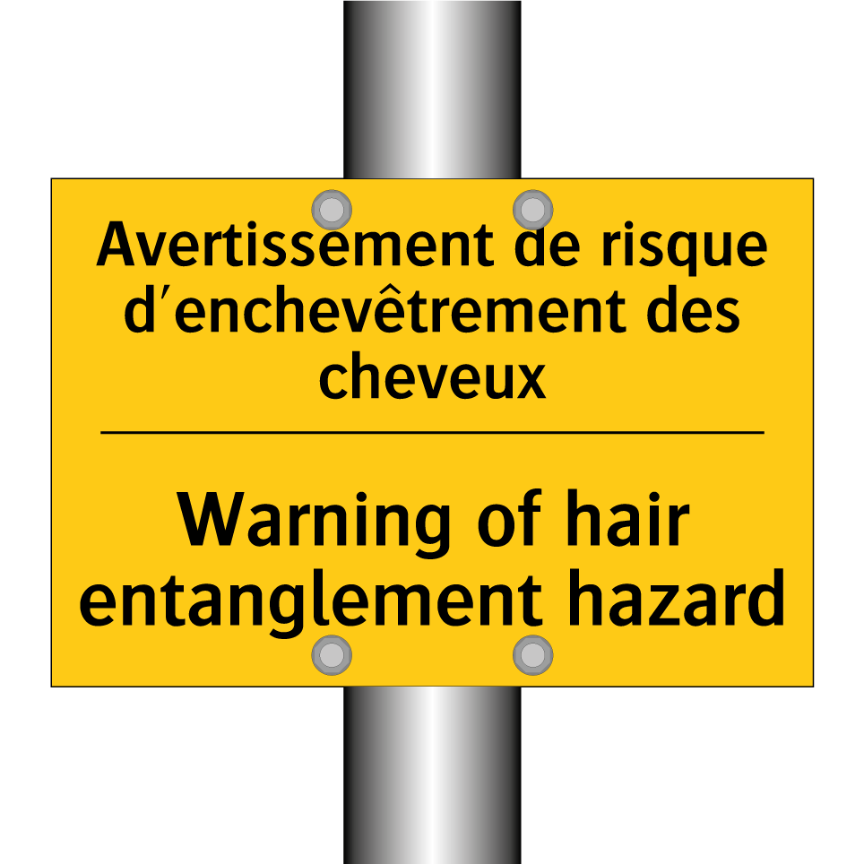 Avertissement de risque d'enchevêtrement /.../ - Warning of hair entanglement hazard /.../