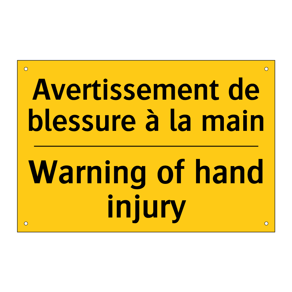 Avertissement de blessure à la /.../ - Warning of hand injury