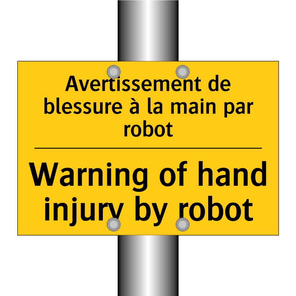 Avertissement de blessure à la /.../ - Warning of hand injury by robot /.../