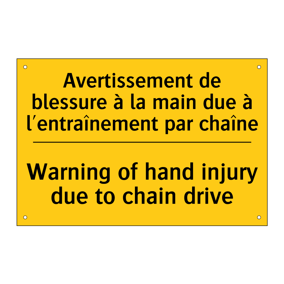 Avertissement de blessure à la /.../ - Warning of hand injury due to /.../