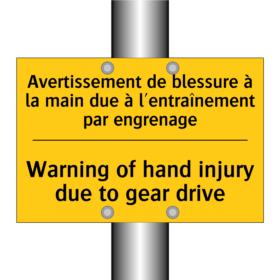 Avertissement de blessure à la /.../ - Warning of hand injury due to /.../