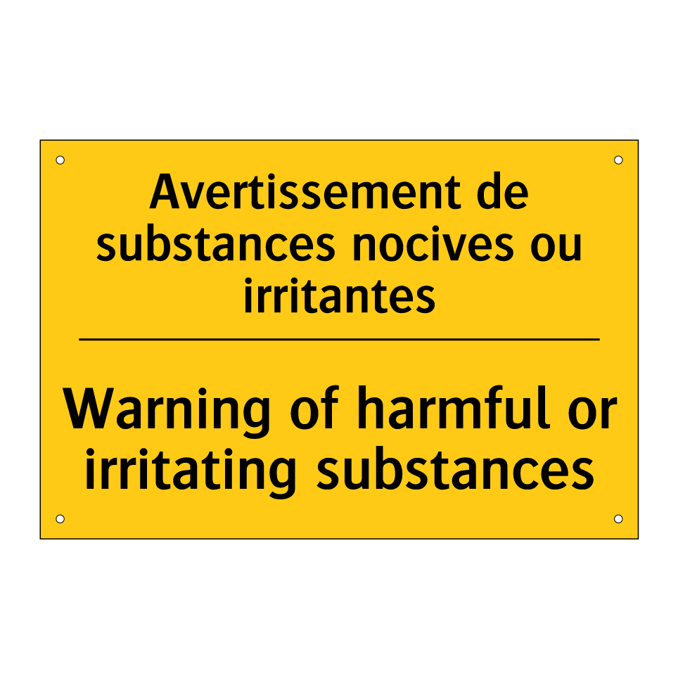 Avertissement de substances nocives /.../ - Warning of harmful or irritating /.../