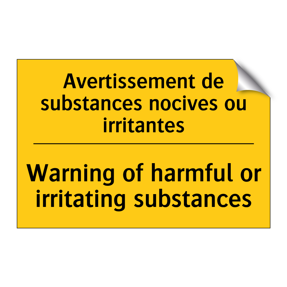 Avertissement de substances nocives /.../ - Warning of harmful or irritating /.../