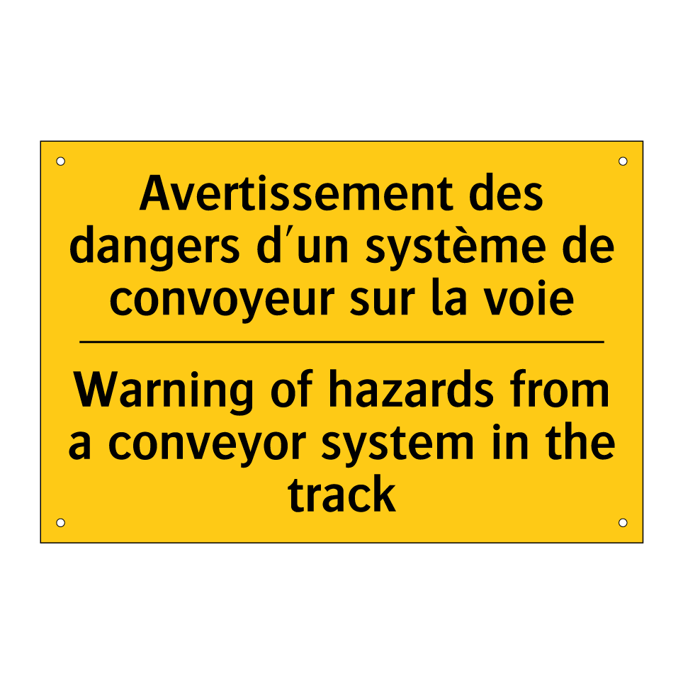 Avertissement des dangers d'un /.../ - Warning of hazards from a conveyor /.../