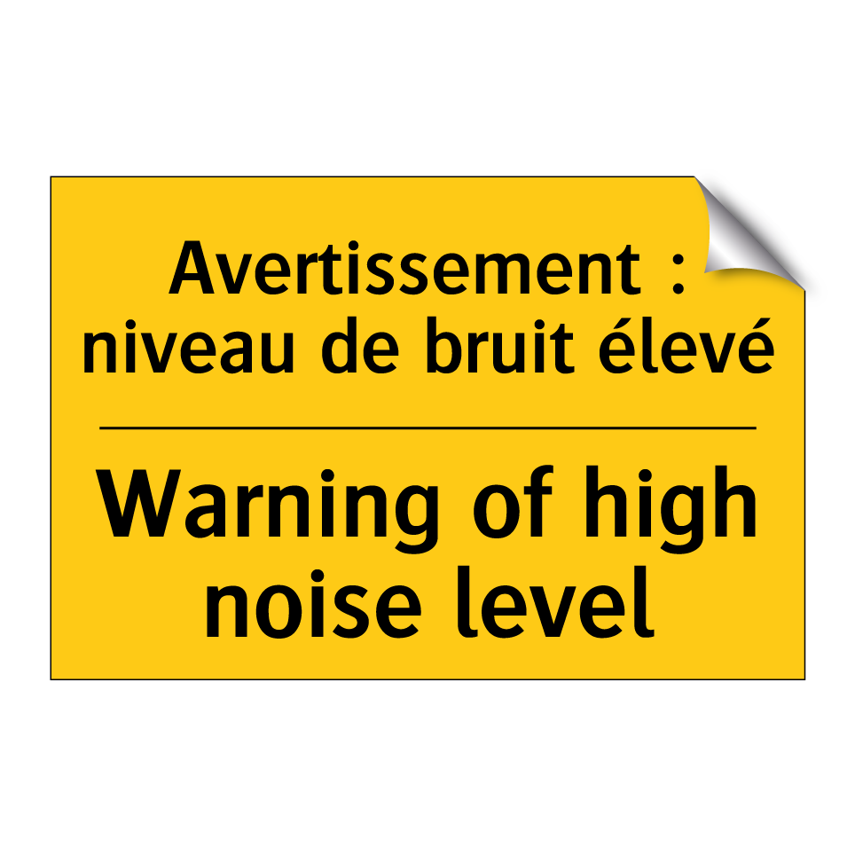 Avertissement : niveau de bruit /.../ - Warning of high noise level