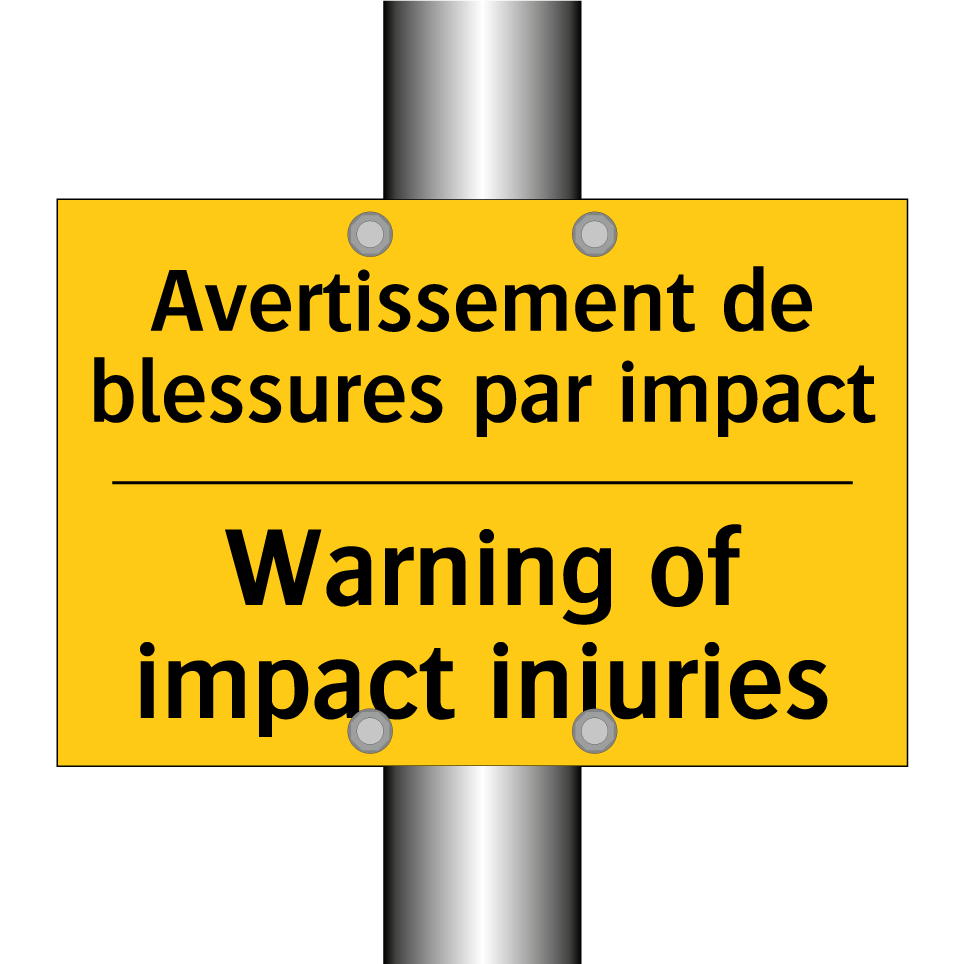 Avertissement de blessures par /.../ - Warning of impact injuries