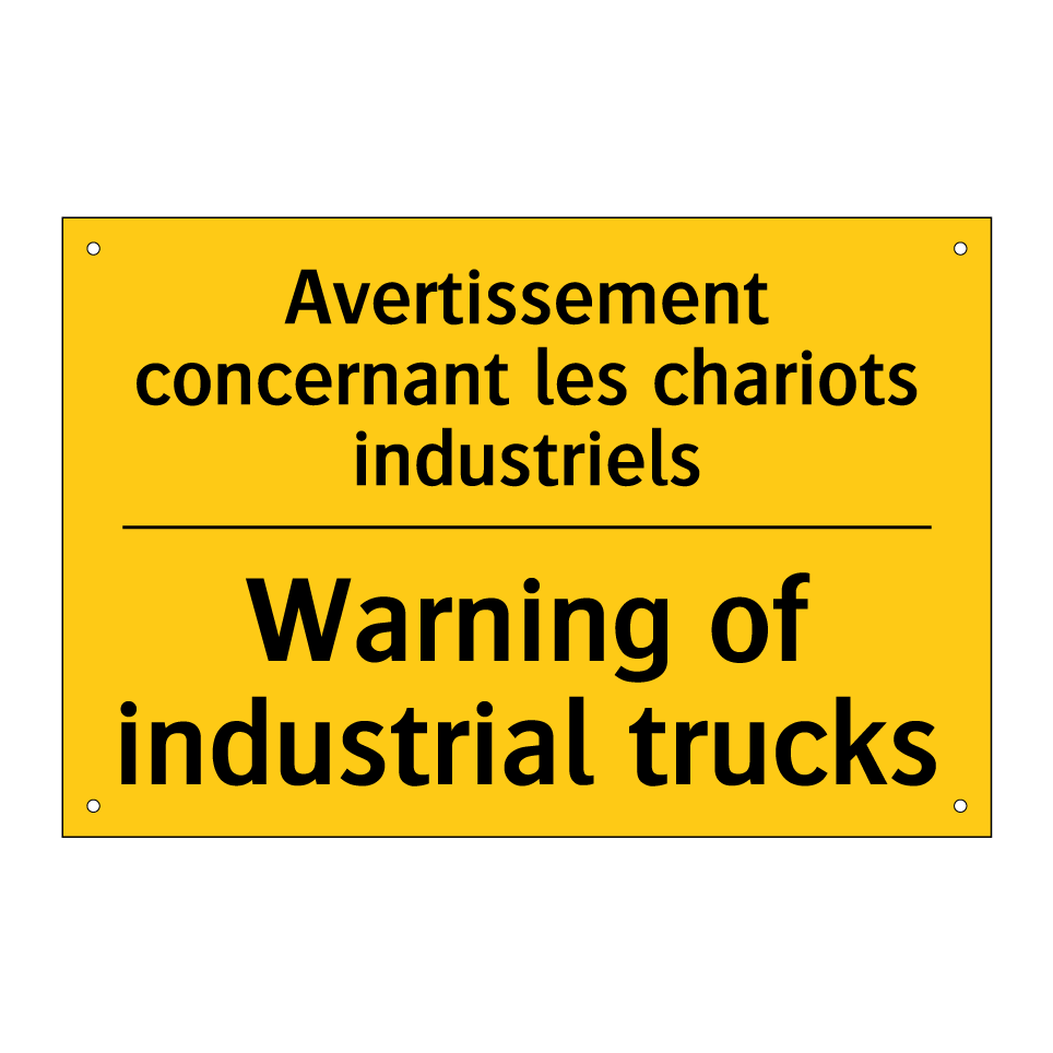 Avertissement concernant les chariots /.../ - Warning of industrial trucks