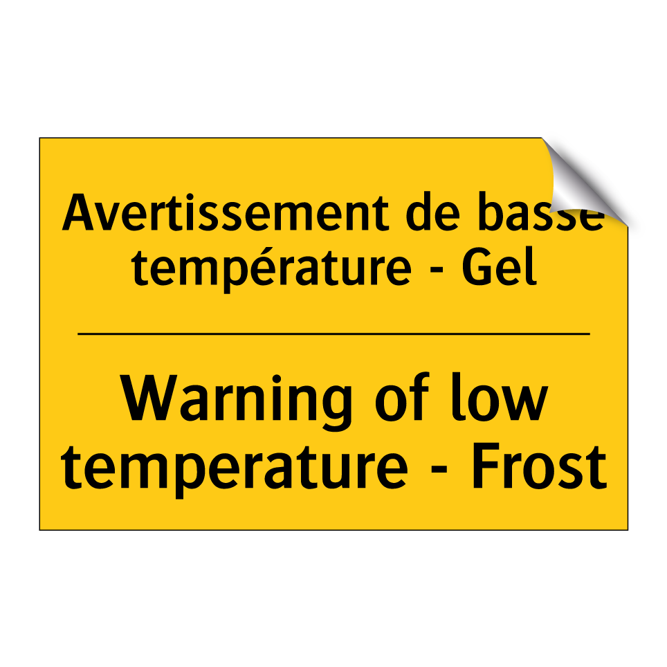 Avertissement de basse température /.../ - Warning of low temperature - Frost /.../