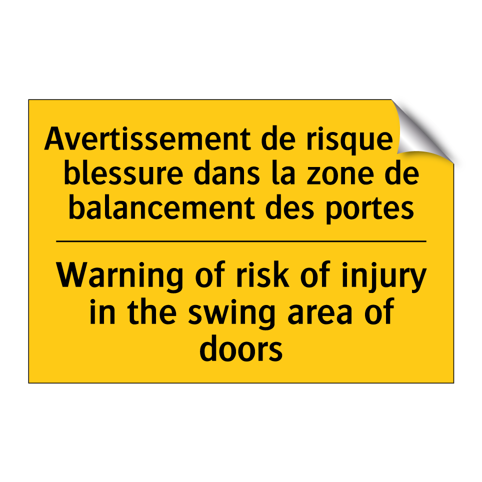 Avertissement de risque de blessure /.../ - Warning of risk of injury in the /.../