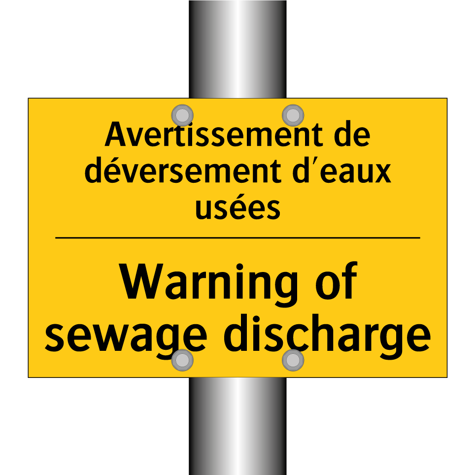 Avertissement de déversement d'eaux /.../ - Warning of sewage discharge