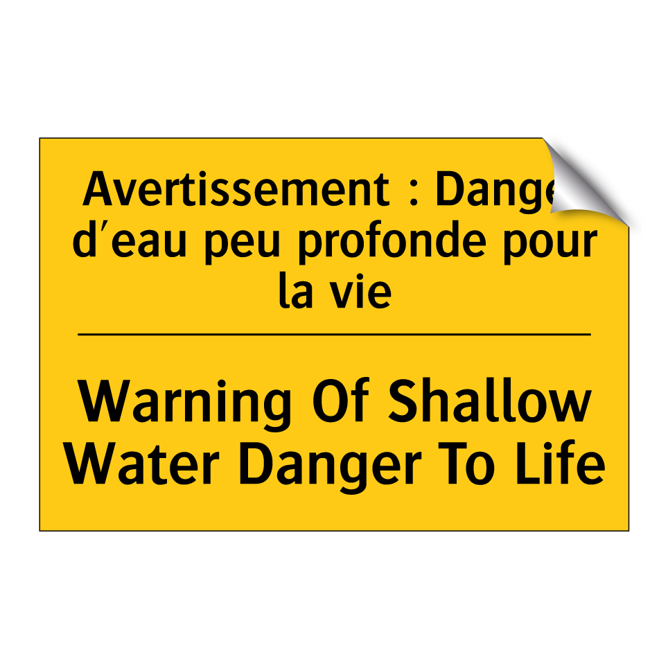Avertissement : Danger d'eau peu /.../ - Warning Of Shallow Water Danger /.../