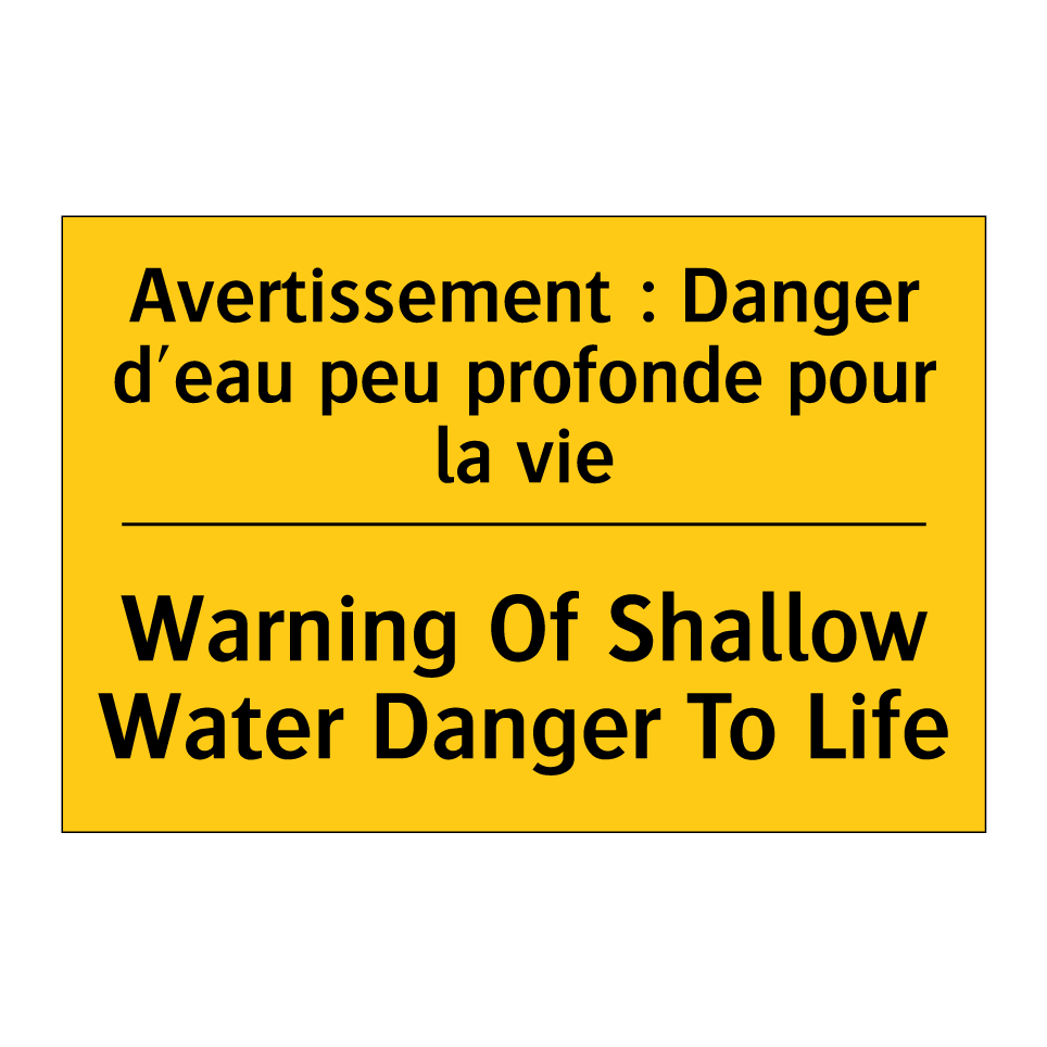 Avertissement : Danger d'eau peu /.../ - Warning Of Shallow Water Danger /.../