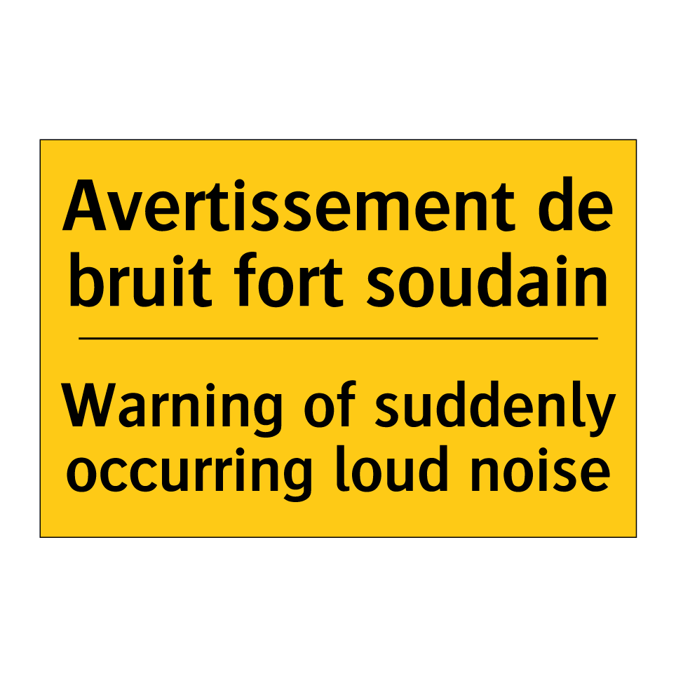 Avertissement de bruit fort soudain /.../ - Warning of suddenly occurring /.../