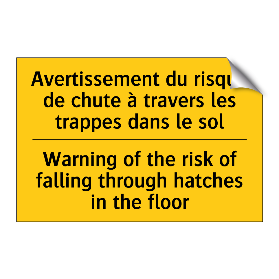 Avertissement du risque de chute /.../ - Warning of the risk of falling /.../