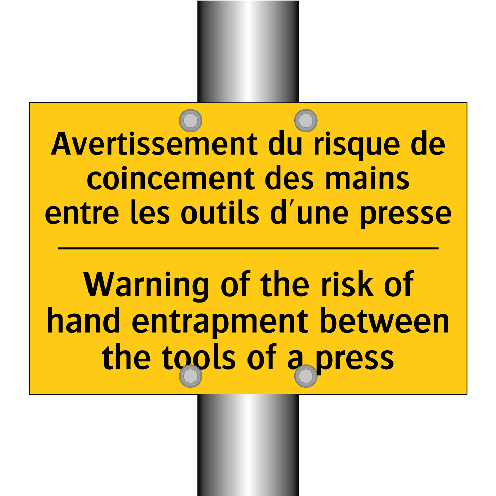 Avertissement du risque de coincement /.../ - Warning of the risk of hand entrapment /.../
